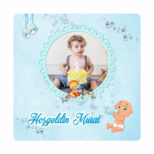 Yeni Doğan Temalı Doğum Günü Magneti